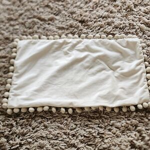 Cream Pom Pom Pillow Cover 11x20